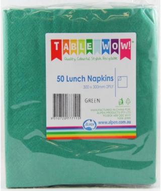 GREEN LUNCH NAPKINS 50PK