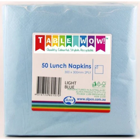 LIGHT BLUE LUNCH NAPKINS 50PK