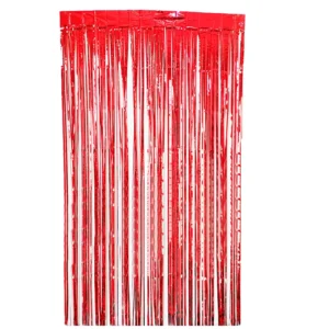 RED FOIL CURTAIN 200X100CM