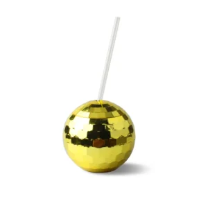 GOLD DISCO BALL DRINKING CUP