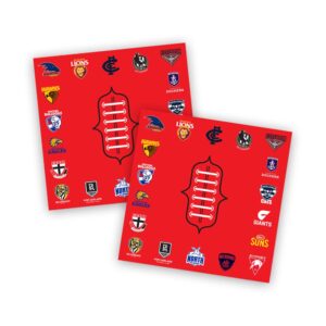 50pk AFL ALL TEAM NAPKIN