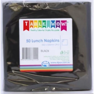 BLACK LUNCH NAPKINS 50PK