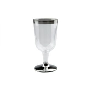 210ml Wine Glass With Silver Rim