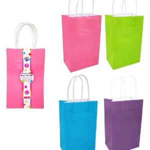 4PK Craft DIY Coloured Gift Bags - 22CM x 13.5CM x 8.5CM