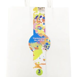 3PK White Craft DIY Gift Bags - 35CM x 25CM x 10CM