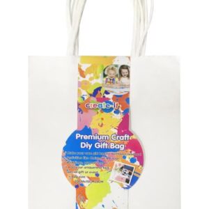4PK White Craft DIY Gift Bags - 20CM x 15CM x 9CM