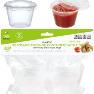 Mini Disposable Dressing Containers With Lids - 120ML-10PK