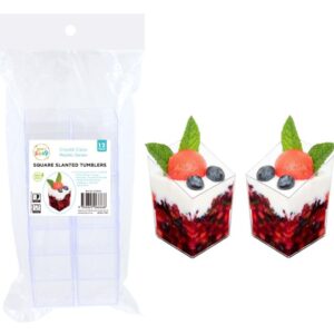 SQUARE SLANTED TUMBLERS 12PK