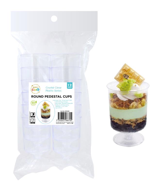 ROUND PEDESTAL CUPS 12PK