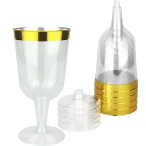 GOLD RIM WINE GLASS PK 6