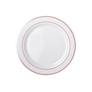 Heavy Duty 190mm White Lunch Plate With Rose Gold Lining