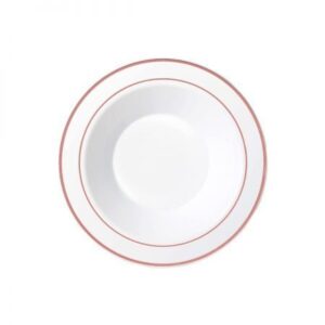 Heavy Duty 190mm White Bowl With Rose Gold Lining
