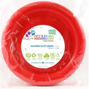 20PK RED LUNCH PLATES