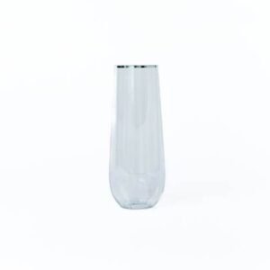 250ML Stemless Champagne Glass with Silver Rim