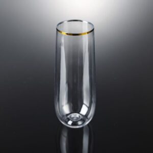 250ml Stemless Champagne Glass with Gold Rim