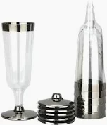 150ml  Champagne Glass With Silver Rim