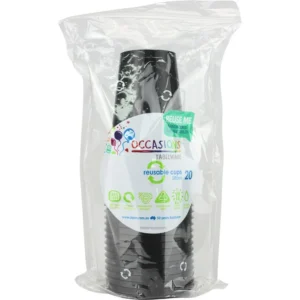 20PK BLACK CUPS