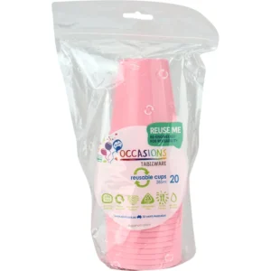 20PK LIGHT PINK CUPS