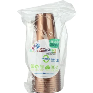 20pk RE-USEABLE ROSEGOLD CUPS