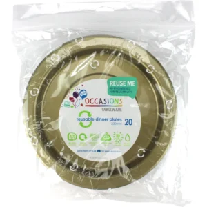 GOLD DINNER PLATES 20PK