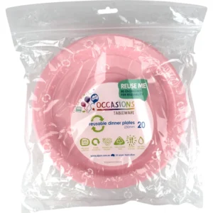 20PK PINK DINNER PLATES