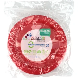 20PK RED DINNER PLATES