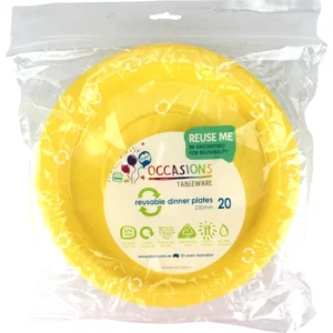 YELLOW DINNER PLATES 20PK