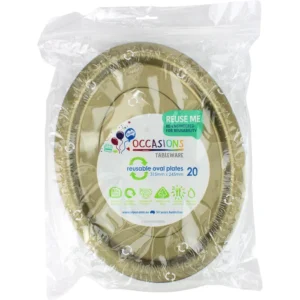 20PK GOLD OVAL PLATES