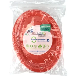 20PK OVAL PLATES - ORANGE