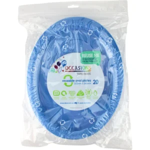 20PK OVAL PLATES - ROYAL BLUE