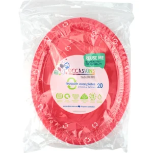 20PK RED OVAL PLATES