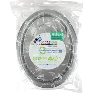 20PK SILVER OVAL PLATES
