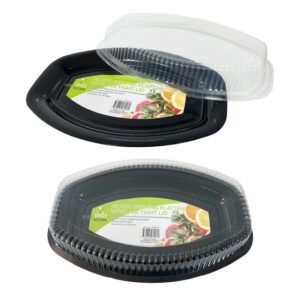 BLACK TRAY W' LID 33X50X6CM