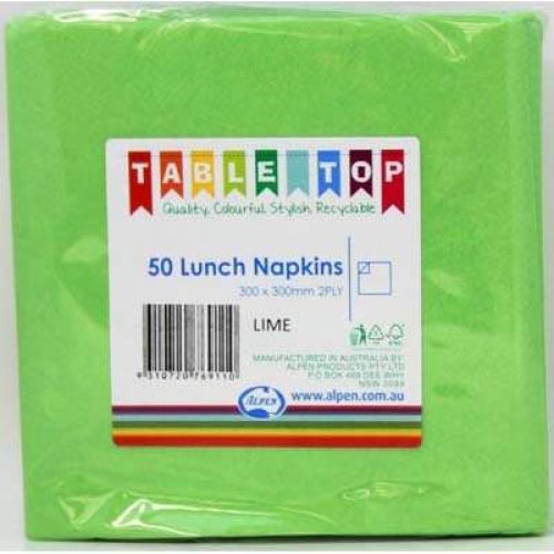 50PK LIME GREEN LUNCH NAPKIN