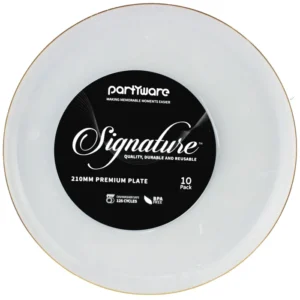 10PK WHITE GOLS TRIM PLATE