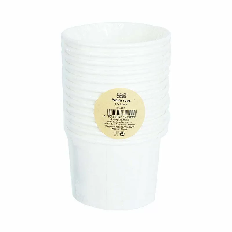 12pk White Paper Cups