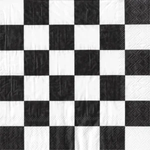 BLACK AND WHITE CHECK NAPKINS