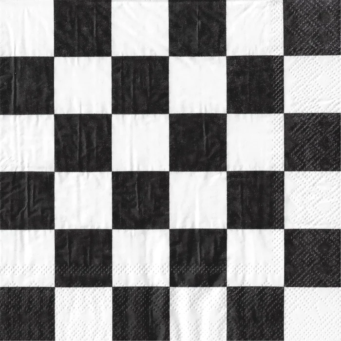 BLACK AND WHITE CHECK NAPKINS