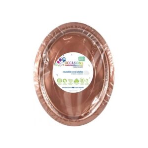 20pk Rose Gold Oval Plates