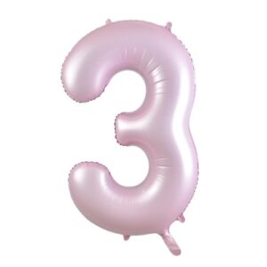 NUMBER FOIL BALLOON 86CM - PASTEL MATTE PINK 3