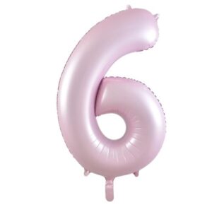 NUMBER FOIL BALLOON 86CM - PASTEL MATTE PINK 6