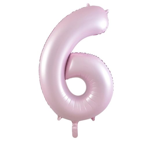 NUMBER FOIL BALLOON 86CM - PASTEL MATTE PINK 6