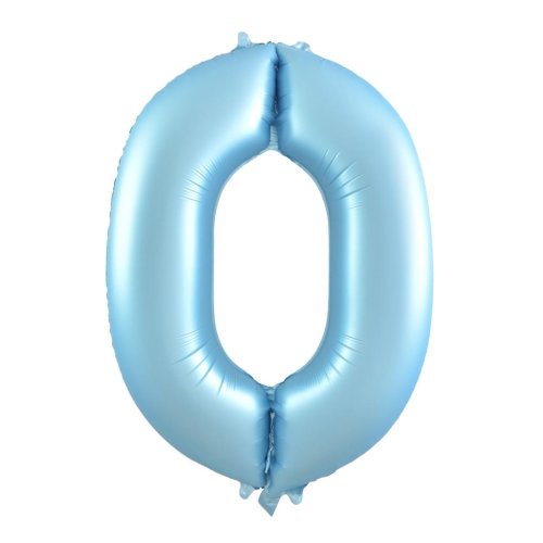 NUMBER FOIL BALLOON 86CM - PASTEL MATTE BLUE 0