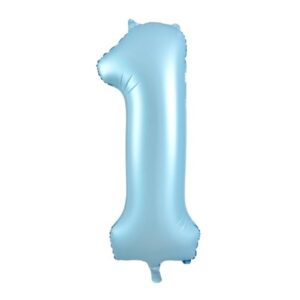 NUMBER FOIL BALLOON 86CM - PASTEL MATTE BLUE 1