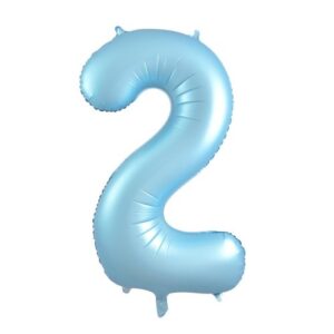 NUMBER FOIL BALLOON 86CM - PASTEL MATTE BLUE 2