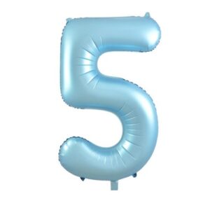 NUMBER FOIL BALLOON 86CM - PASTEL MATTE BLUE 5