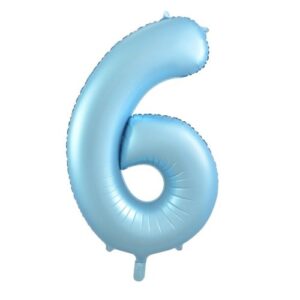 NUMBER FOIL BALLOON 86CM - PASTEL MATTE BLUE 6