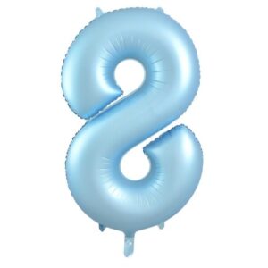 NUMBER FOIL BALLOON 86CM - PASTEL MATTE BLUE 8