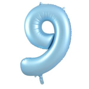 NUMBER FOIL BALLOON 86CM - PASTEL MATTE BLUE 9