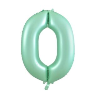 NUMBER FOIL BALLOON 86CM - PASTEL MATTE MINT 0
